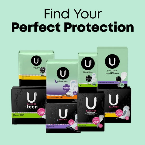 U by Kotex Clean & Secure Ultra Thin Pads, Regular Absorbency, Unscented,  44 Count 