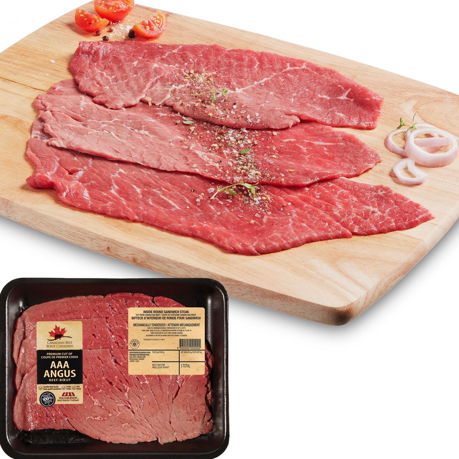 AAA Angus Beef inside Round Sandwich Steak, Your Fresh Market Walmart