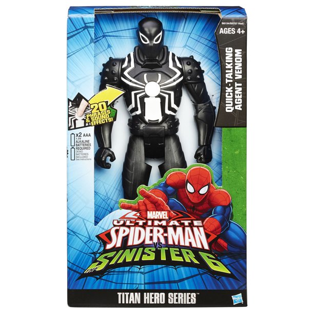 Figurine articulée série Titan Hero Agent Venom bon parleur Ultimate Spider-Man vs The Sinister 6 de Marvel