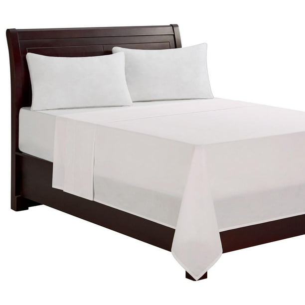 hometrends 300 TC Brushed Percale Flat Sheet, Size Twin King