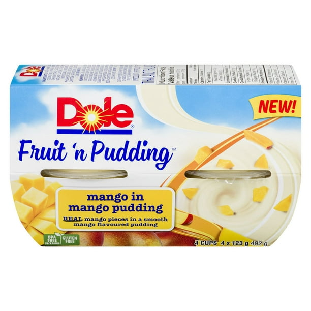 Mangues dans un pouding à la mangue Fruit'N Pudding de Dole 4 x 123 g