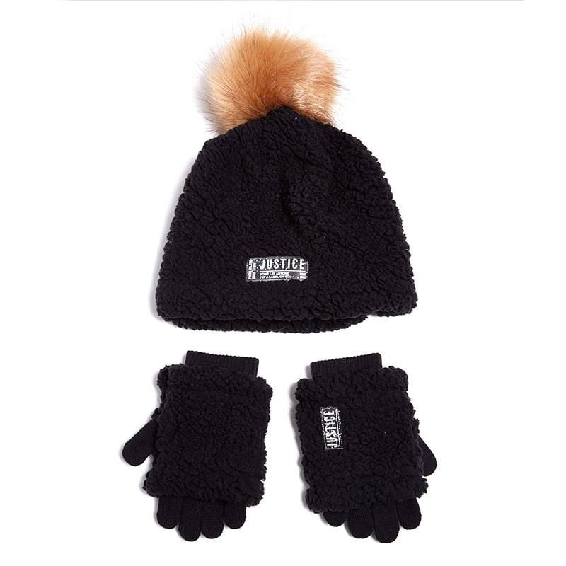 Justice™ Brand Sherpa Hat with Matching Gloves 2 Piece Set