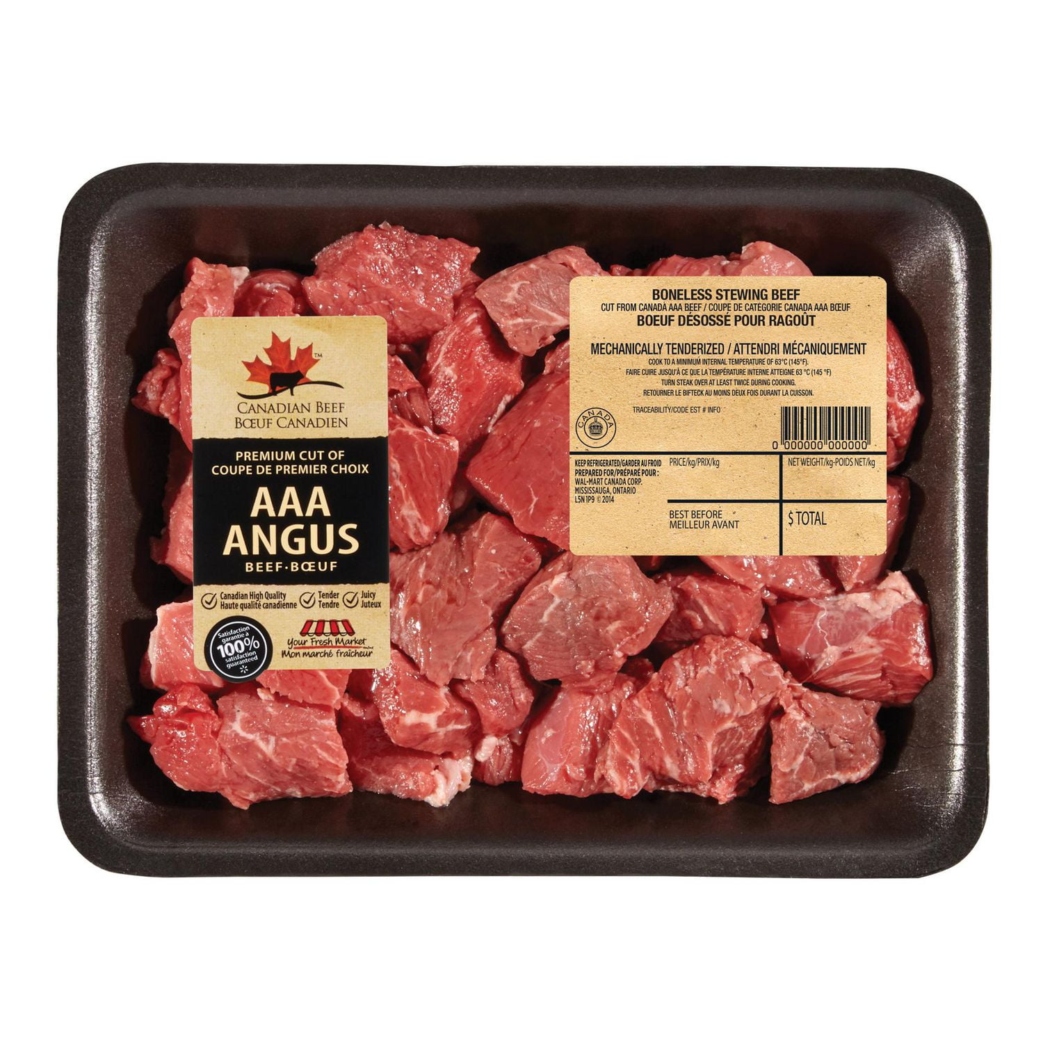 Stewing Beef Cubes, Your Fresh Market, 1 Tray, AAA Angus Beef, 0.40 - 1.00 KG