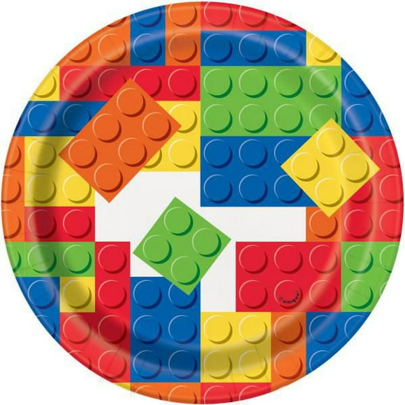 Building Blocks Birthday Round 7" Dessert Plates, 8ct