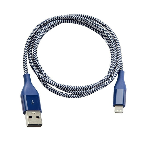 Câble de charge et de synchronisation avec connecteur Lightning vers USB-A de 0,9 m (Bleu) blackweb ™