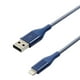 Câble de charge et de synchronisation avec connecteur Lightning vers USB-A de 0,9 m (Bleu) blackweb ™ – image 2 sur 2