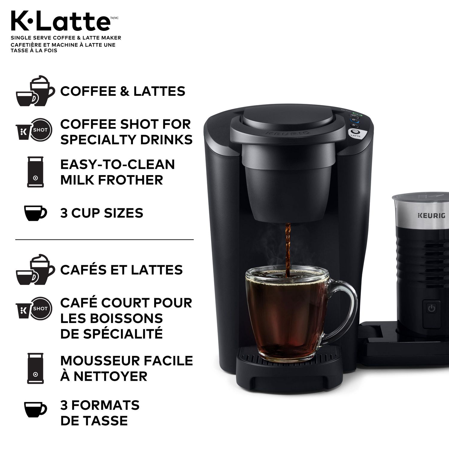 Keurig K-Latte Single Serve K-Cup Pod Coffee and Latte Maker