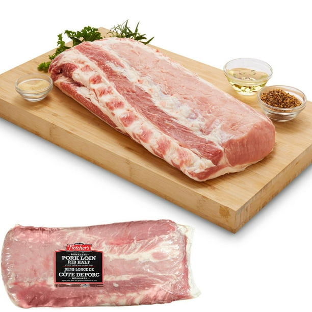 Loin de porc désossé frais Fletchers, poids variable, 3,00 - 3,31 kg
