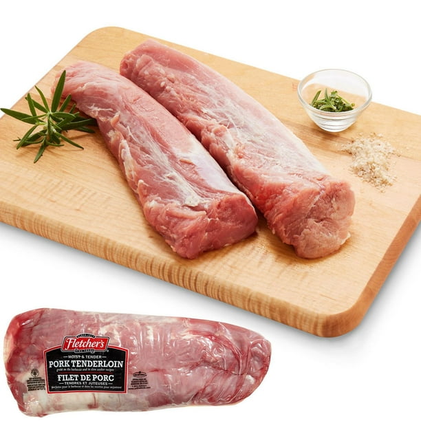 Filet de porc frais Fletchers, paquet de 2 cryovac, 0,94 - 1,24 kg
