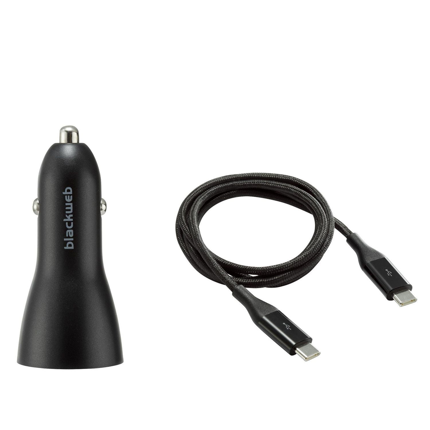 blackweb ™ HiSpeed USBC to USBC Power Delivery Dual Port Car Charger