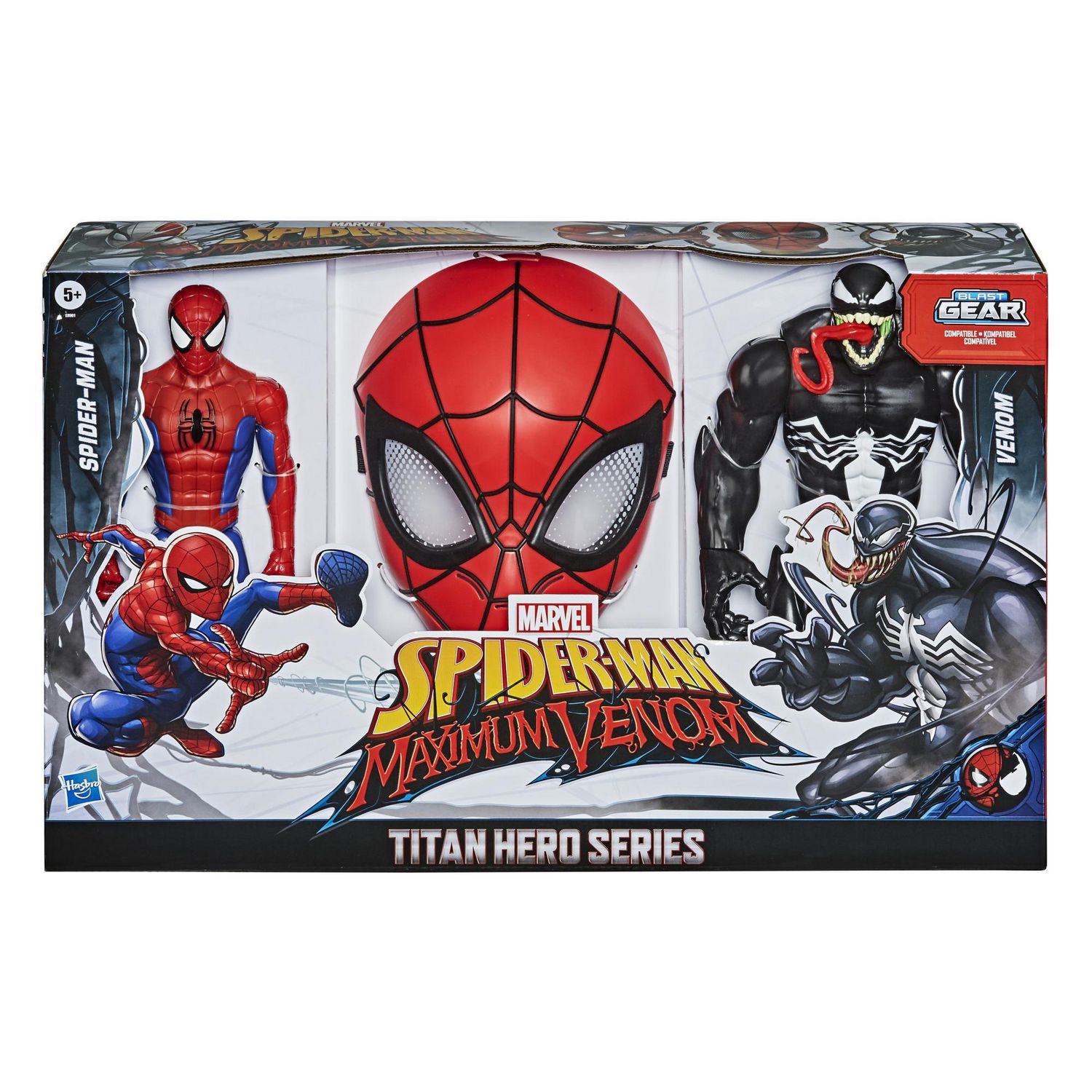 Spider-Man Maximum Venom Titan Hero Spider-Man Vs. Venom Action Figure  2-Pack And Mask, With Blast Gear-Compatible Back Ports | Walmart Canada