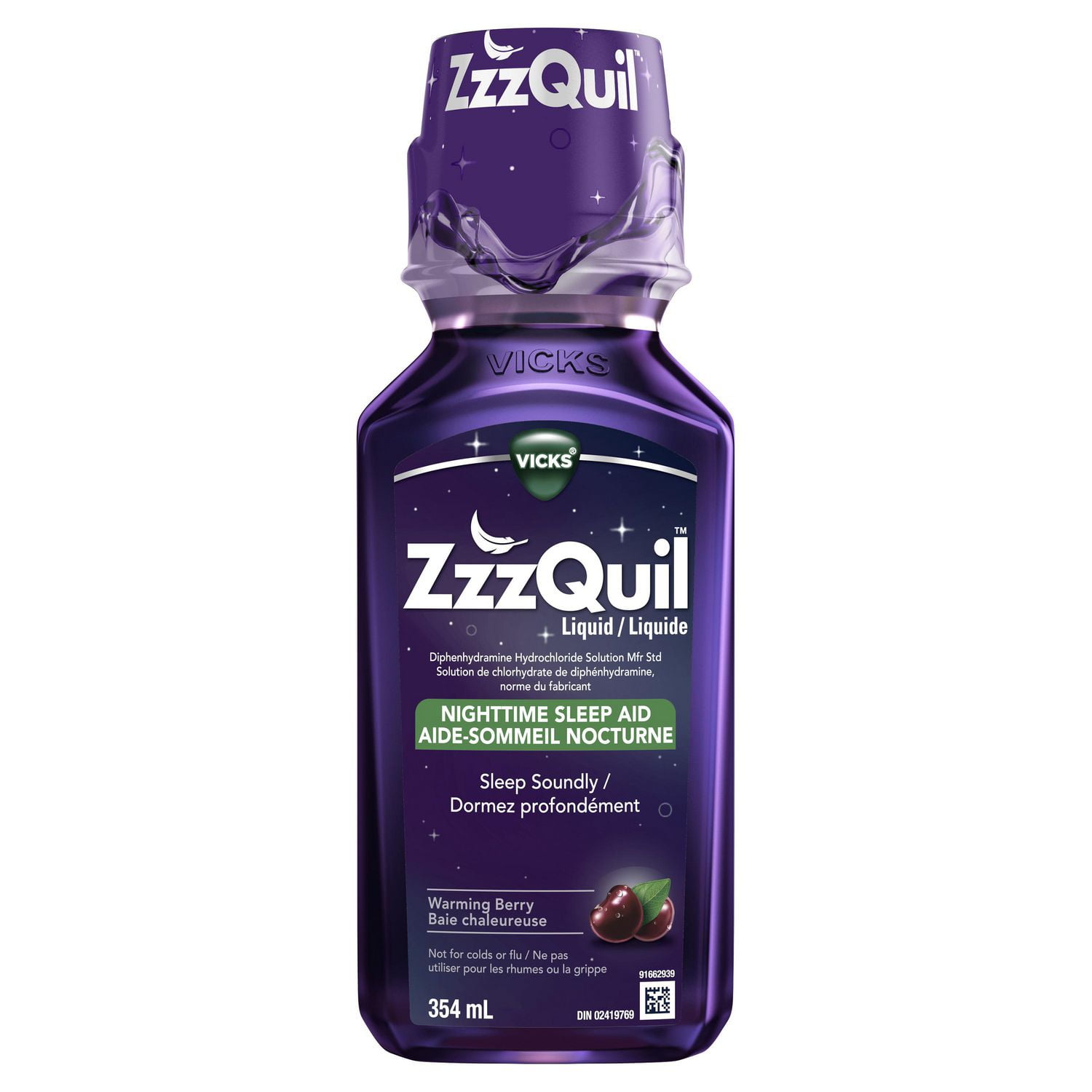 Vicks ZzzQuil Nighttime Sleep Aid Liquid, Warming Berry - Walmart.ca