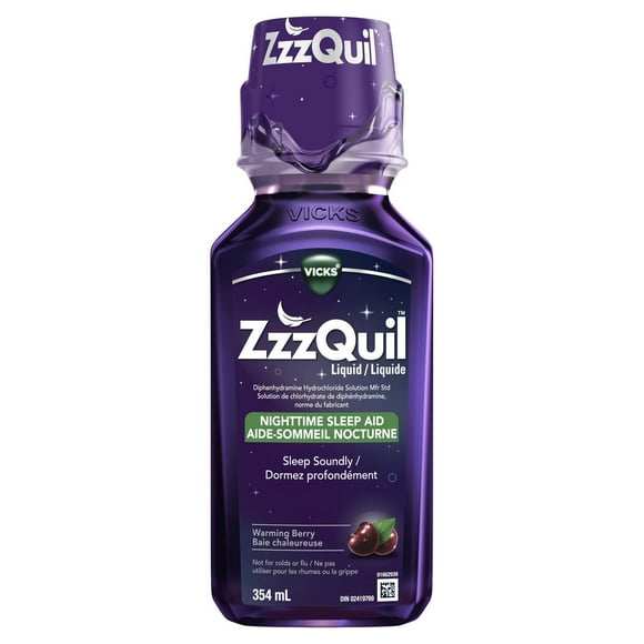 Vicks ZzzQuil Nighttime Sleep Aid Liquid, Warming Berry, 354ML