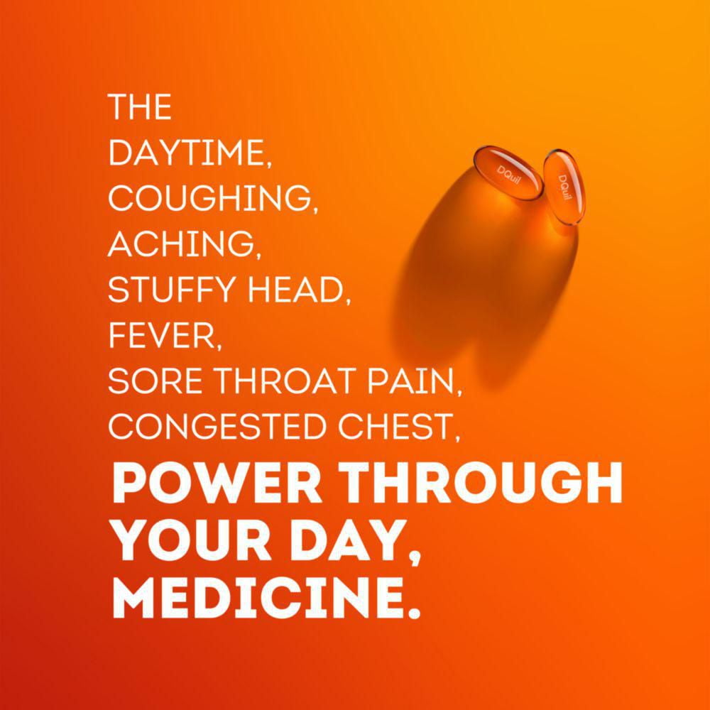 Vicks DayQuil COMPLETE Cold and Flu Medicine, Daytime, Non-Drowsy relief for Cough, Fever, Sore Throat Pain, Sinus congestion, Sinus Pain, Chest Congestion
