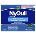 thumbnail image 1 of Vicks NyQuil Cold, Flu, and Congestion Medicine, Relieves Nighttime Cough, Sore Throat Pain, Fever, Runny Nose, Liquid Capsules, 1 of 7