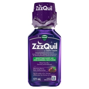 Vicks ZzzQuil Nighttime Aide au sommeil liquide, chaud Berry