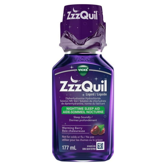 Aide-sommeil nocturne liquide Vicks ZzzQuil, baie réconfortante 177 ml