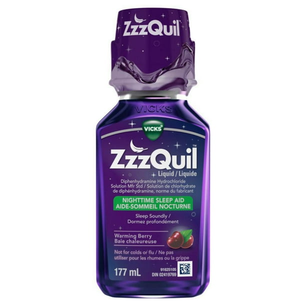 Vicks ZzzQuil Nighttime Sleep Aid Liquid, Warming Berry Walmart.ca