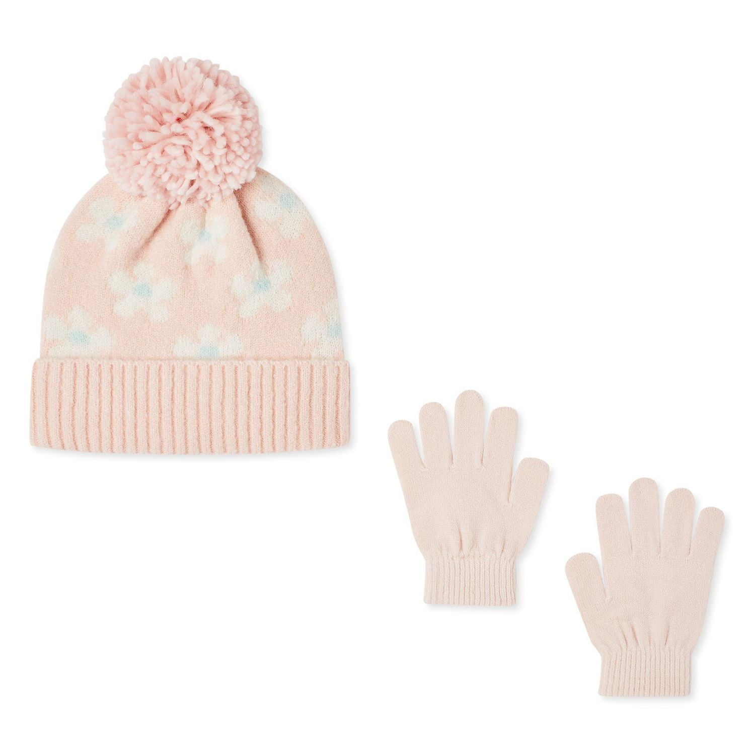 George Girls' Jacquard Knit Hat and Gloves 2-Piece Set