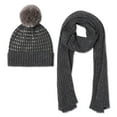 thumbnail image 1 of Time and Tru Women's Pompom Hat 2-Piece Set, 1 of 1