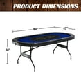 thumbnail image 3 of Table de poker bleue Barrington pour 10 joueurs, aucun assemblage requis, 3 of 9