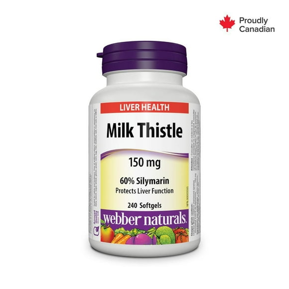 Webber Naturals Chardon Marie, 60 % de silymarine 240 gélules