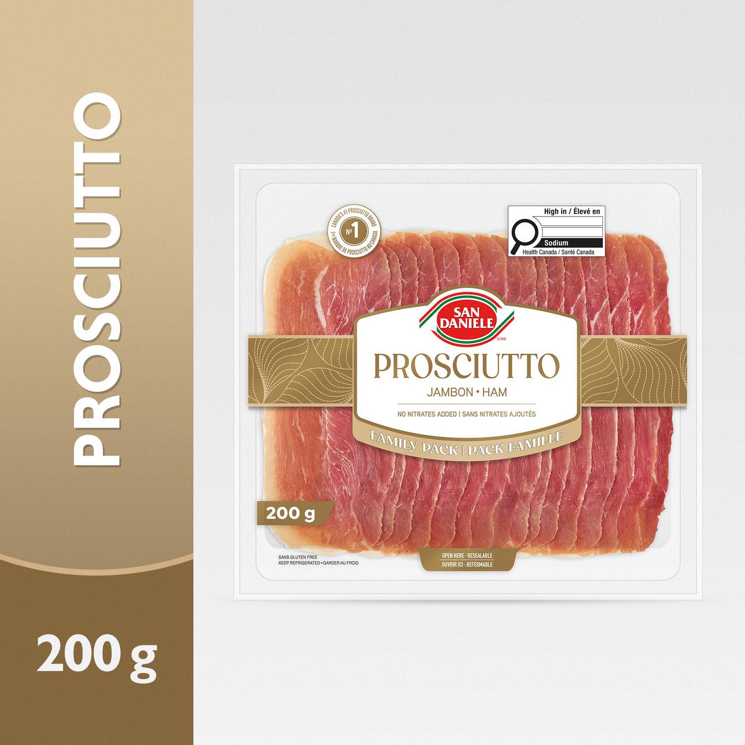 San Daniele® Prosciutto, Sliced Dry-Cured Ham, Family pack, 200g