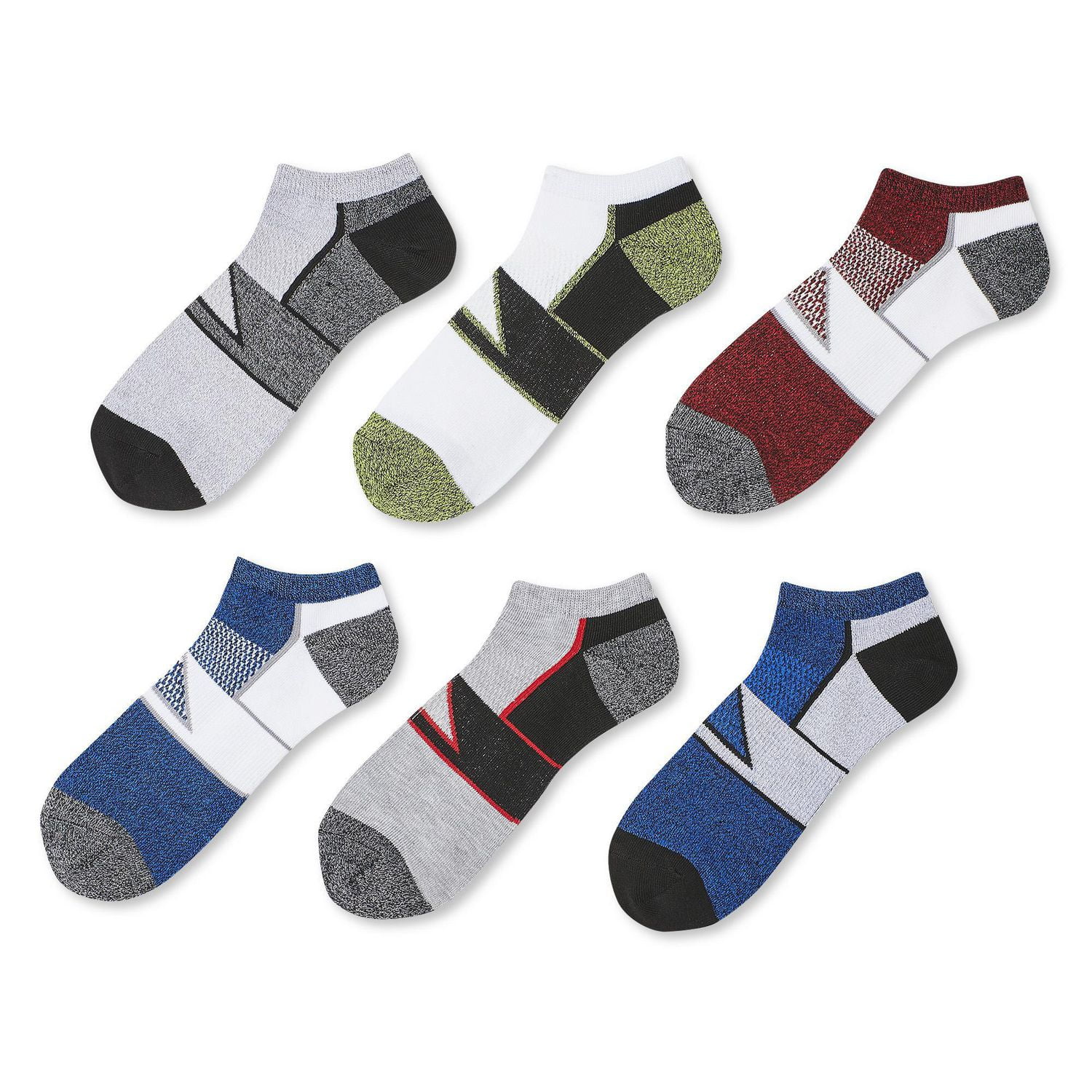 Lot de 6 paires de chaussettes sport Athletic Works pour hommes Tailles 7-11