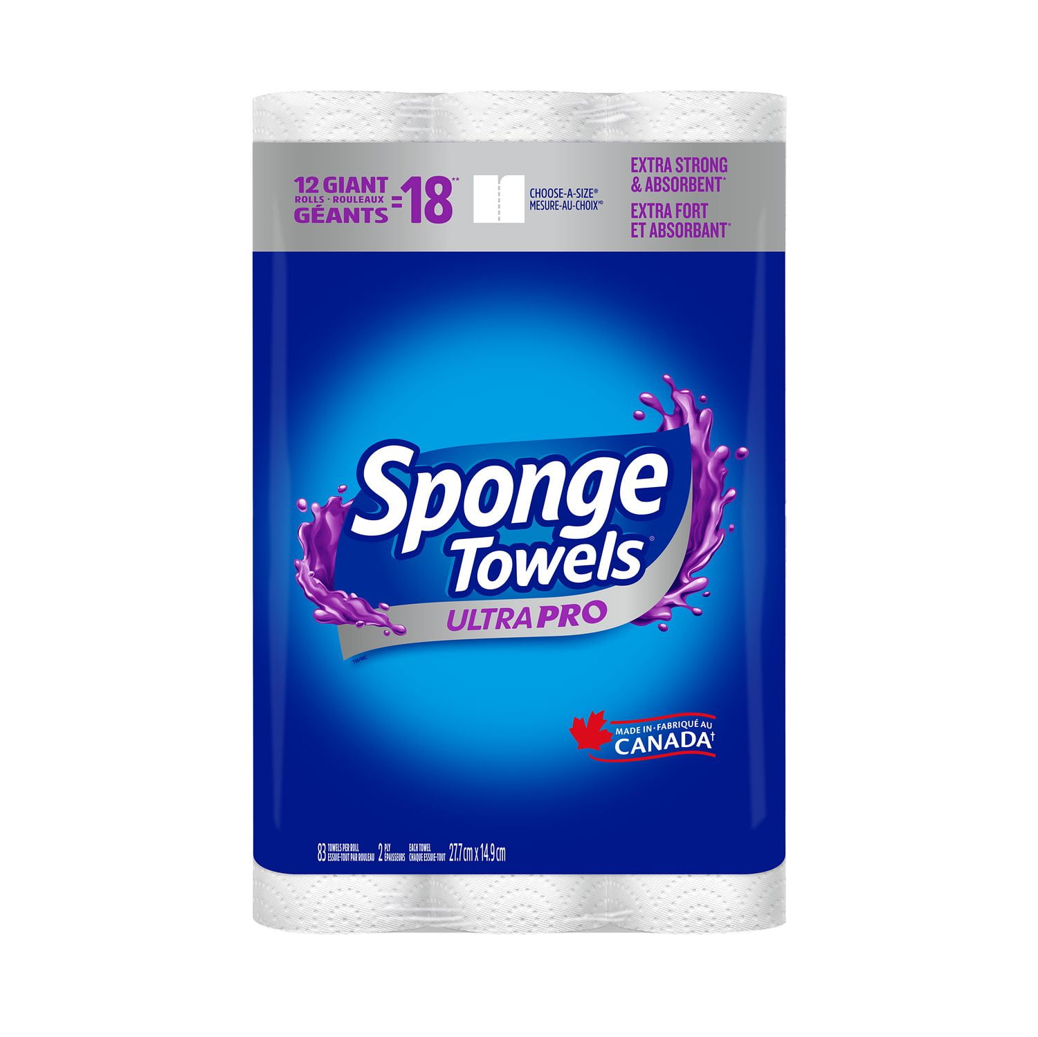 SpongeTowels Ultra Strong Paper Towel, UltraAbsorbent, ChooseaSize
