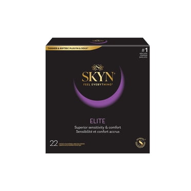 Préservatifs lubrifiés sans latex SKYN Elite, 22 unités