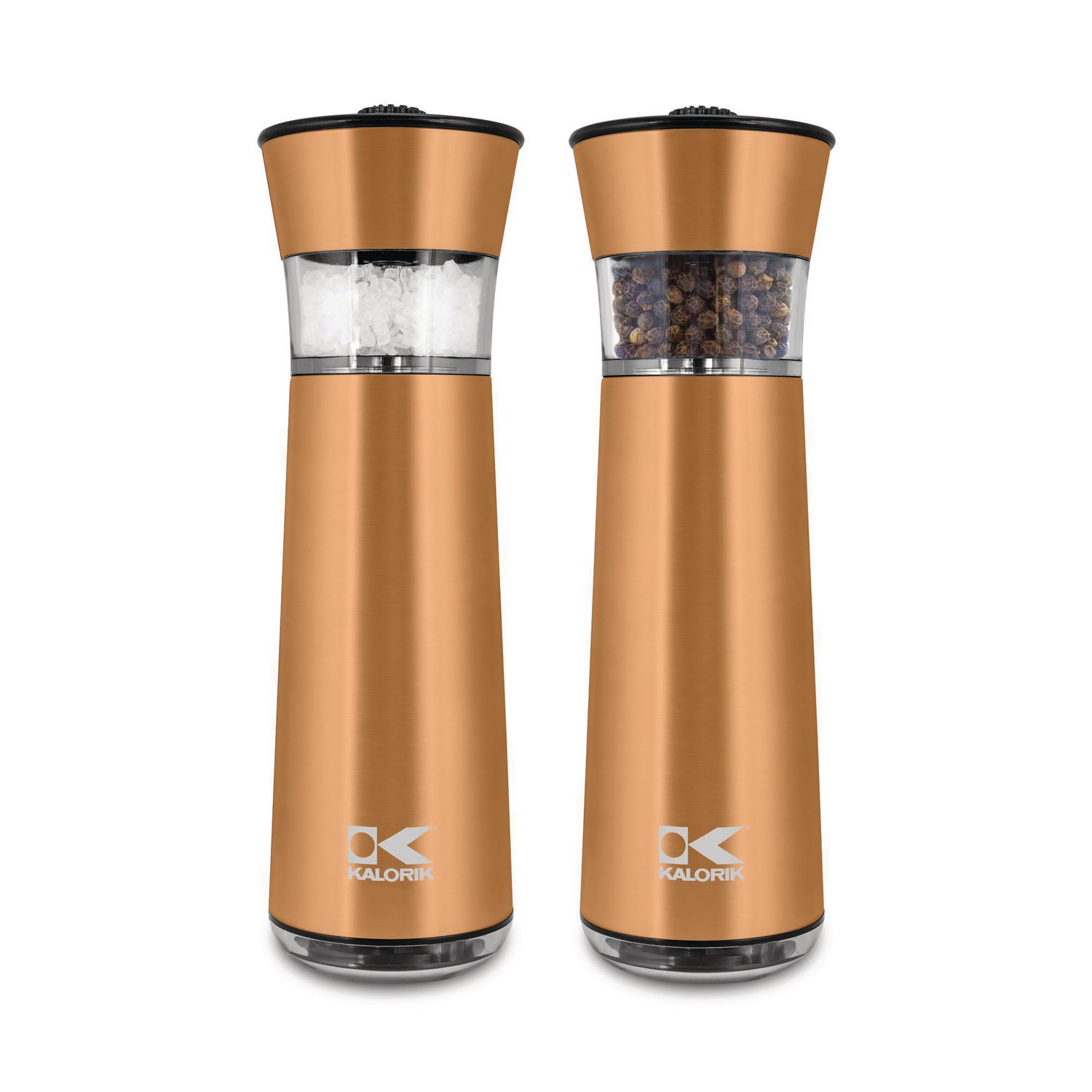 Kalorik Electric GravityActivated Salt and Pepper Mills, Copper