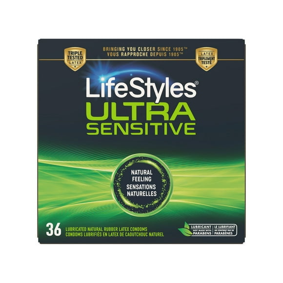 LifeStyles Ultra-Sensitive Condoms – 36 Count – Natural-Feeling, Lubricated Latex Condoms, 36 Latex condoms