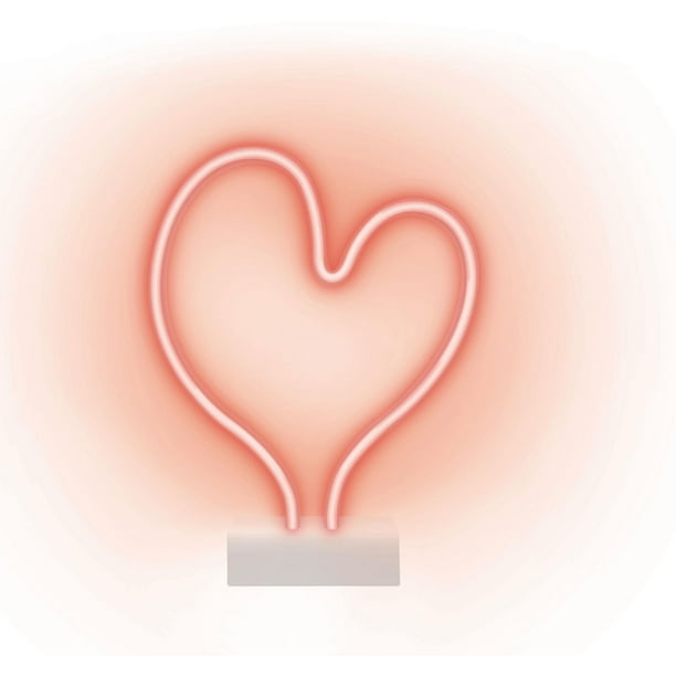 Idées brillantes Lampe de bureau en forme de cœur néon