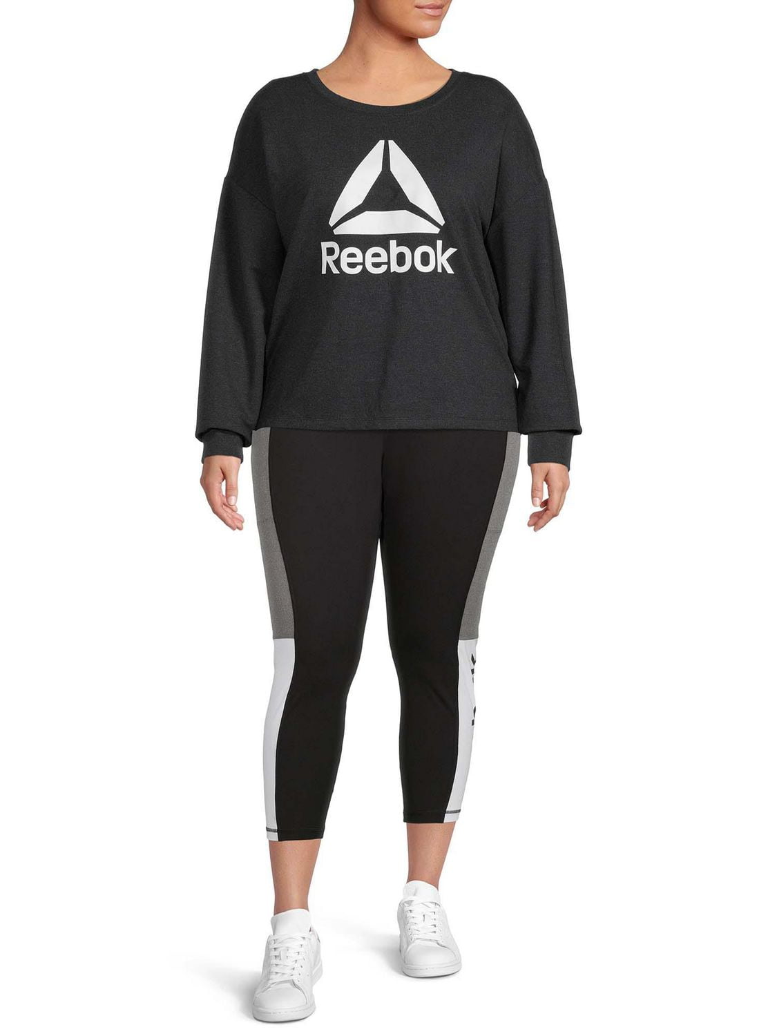 Reebok Women's Plus All Day Cropped Crew, Sizes 1X-4X