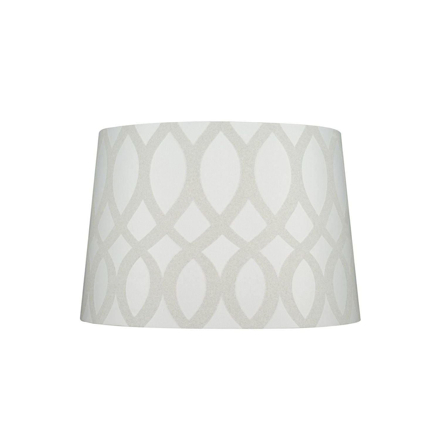 hometrends 15" Ivory and Grey Flocked Tapered Drum Lamp Shade Walmart