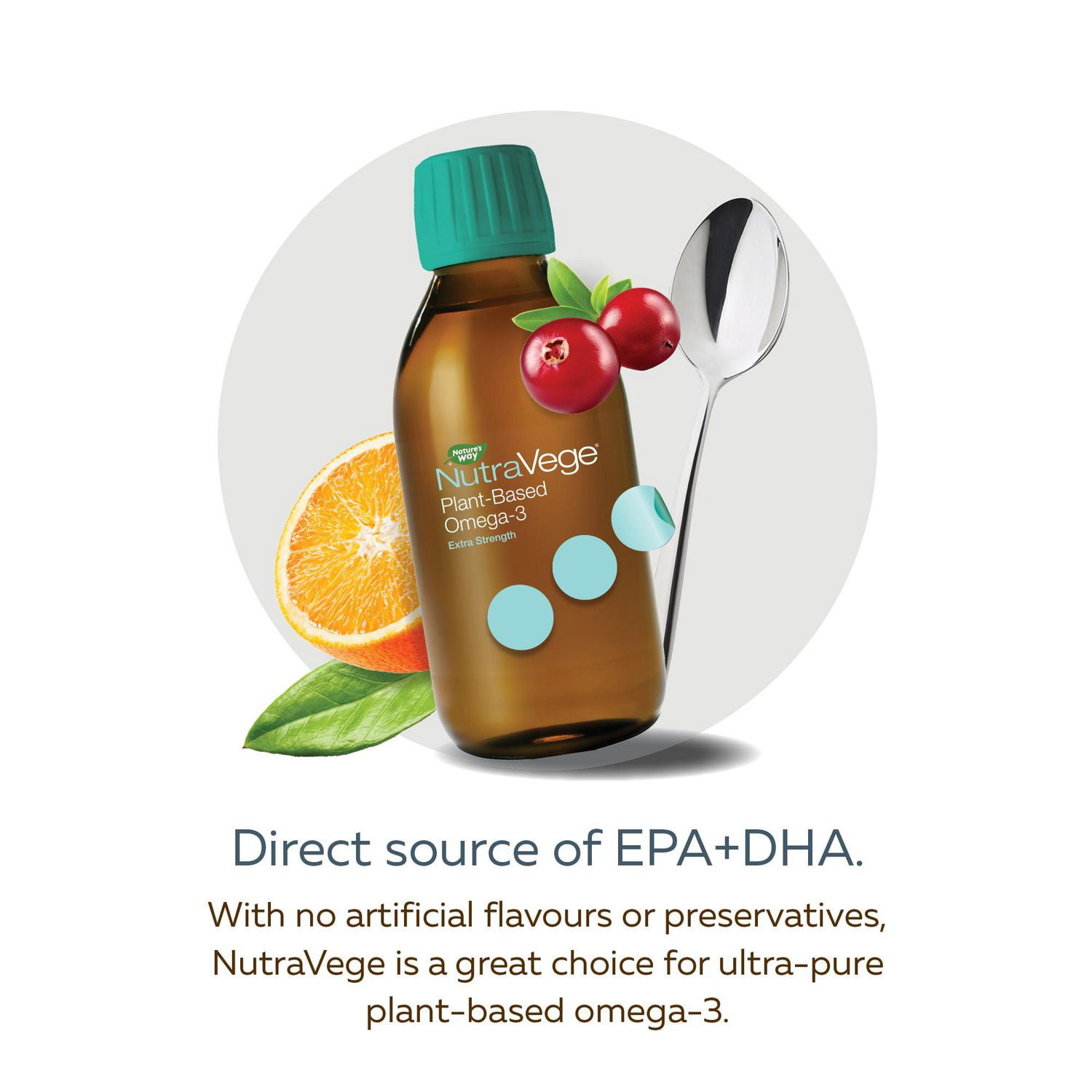 NutraSea NutraVege 2x Omega-3 Cranberry Orange Liquid