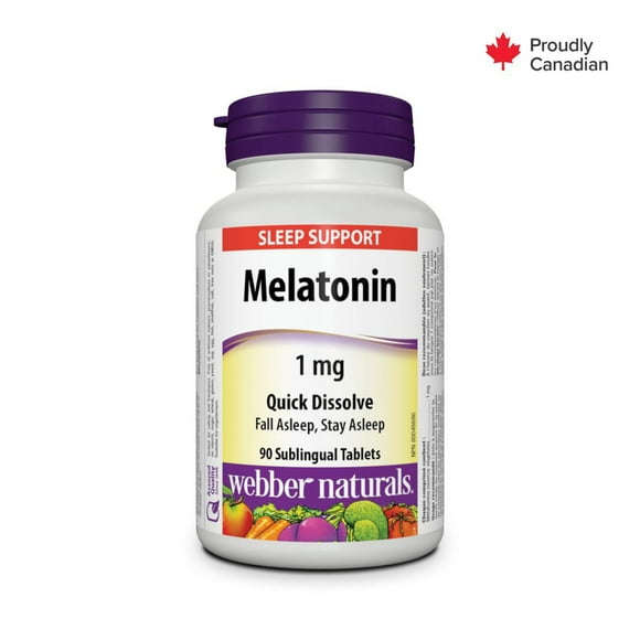 Webber Naturals® Melatonin Quick Dissolve , 1 mg, 90 Sublingual Tablets