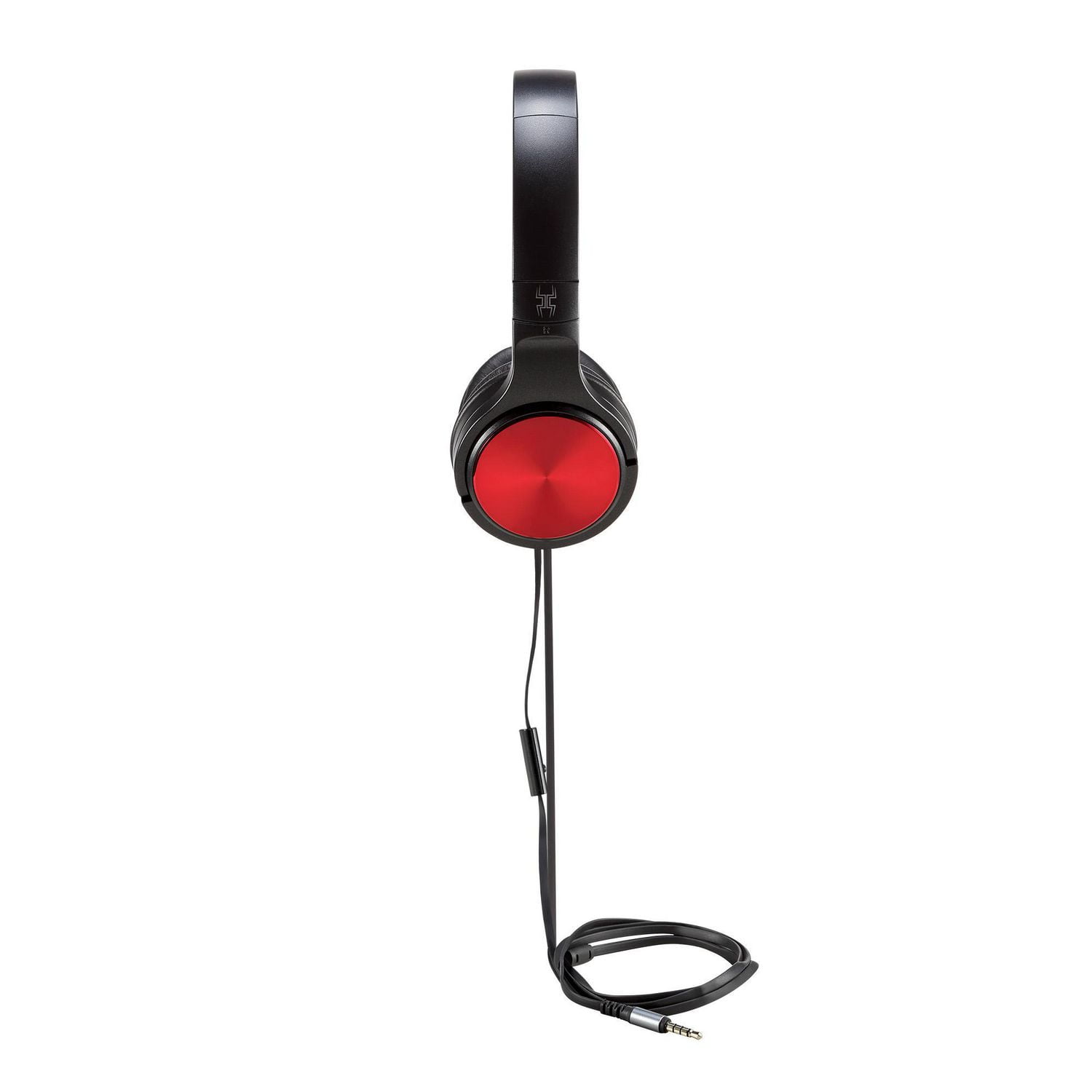 blackweb Wired Flat Folding Headphones Black Red Walmart