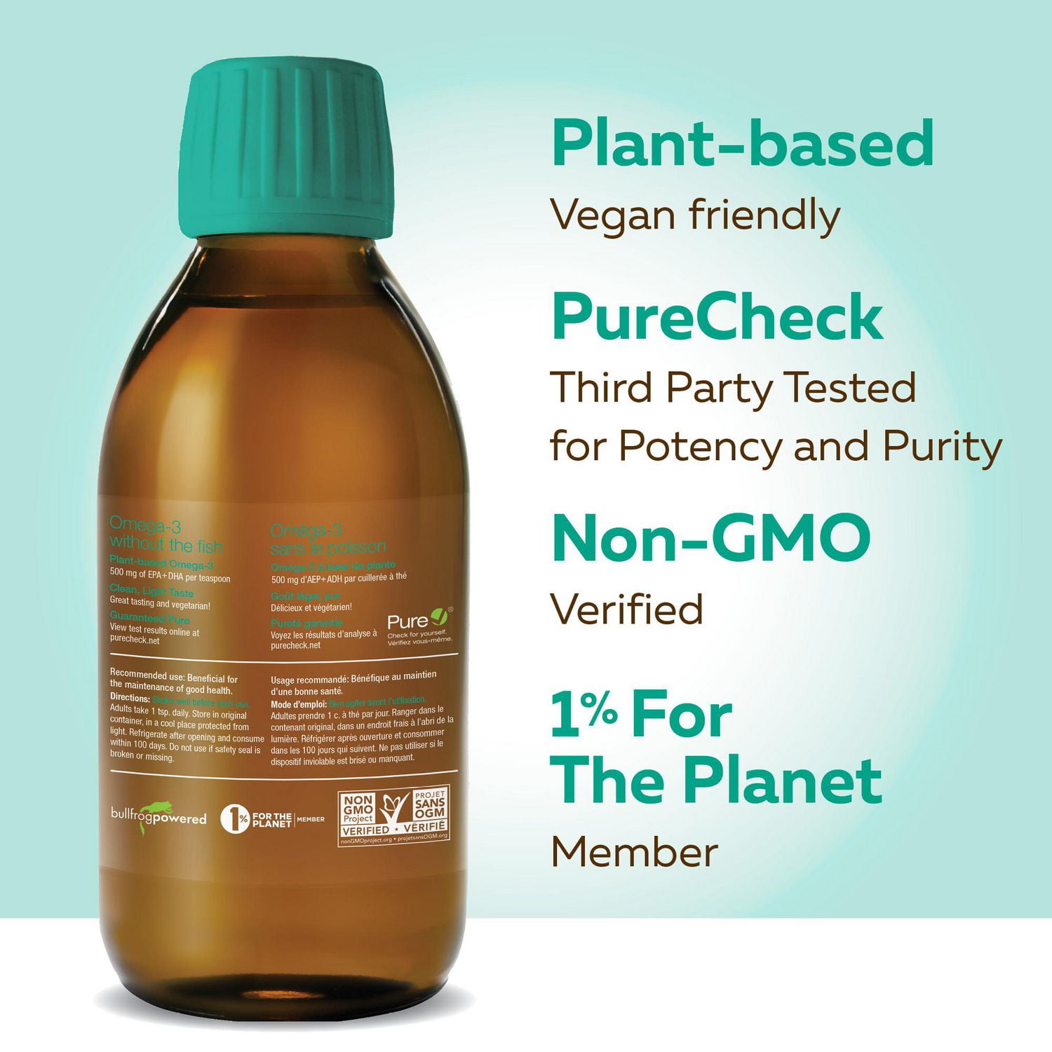 NutraVege Extra Strength Lemon Omega-3 Plant Liquid