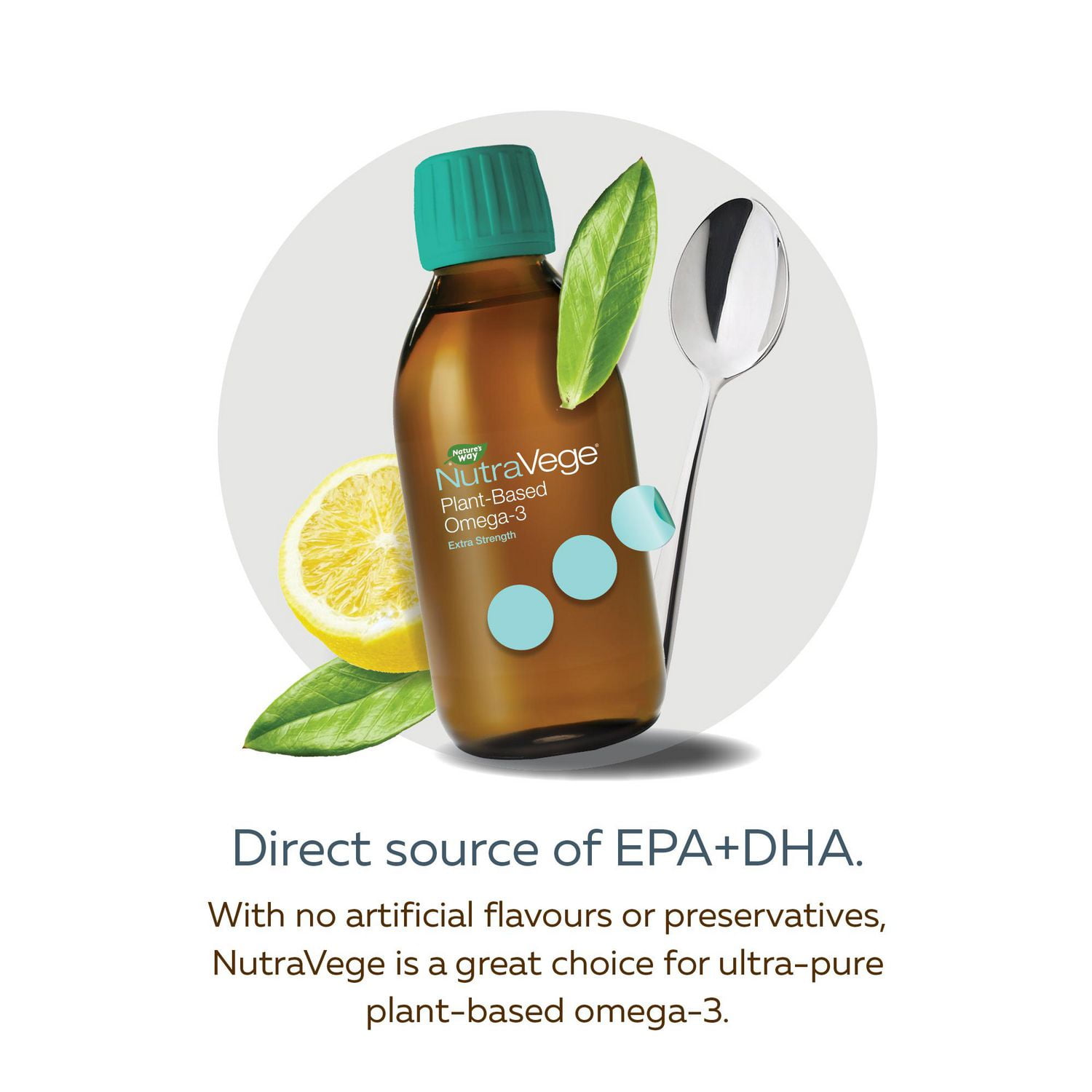 NutraVege Extra Strength Lemon Omega-3 Plant Liquid