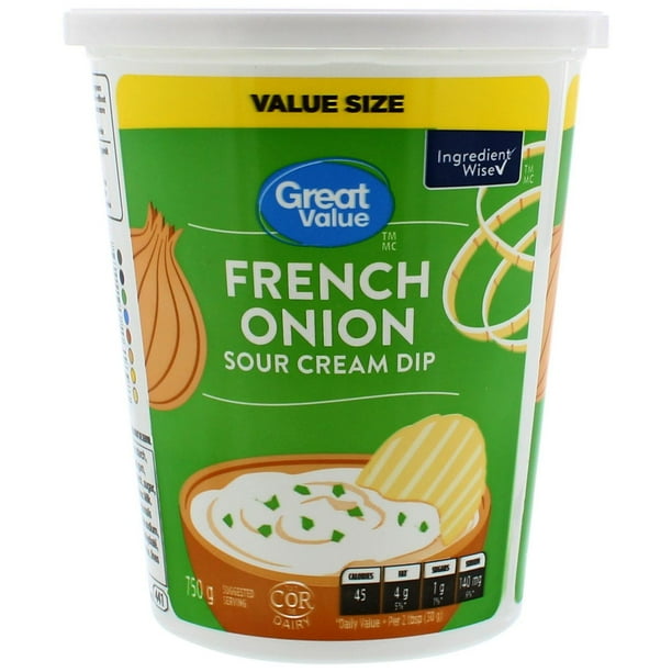 Great Value French Onion Sour Cream Dip, 750 g Walmart.ca