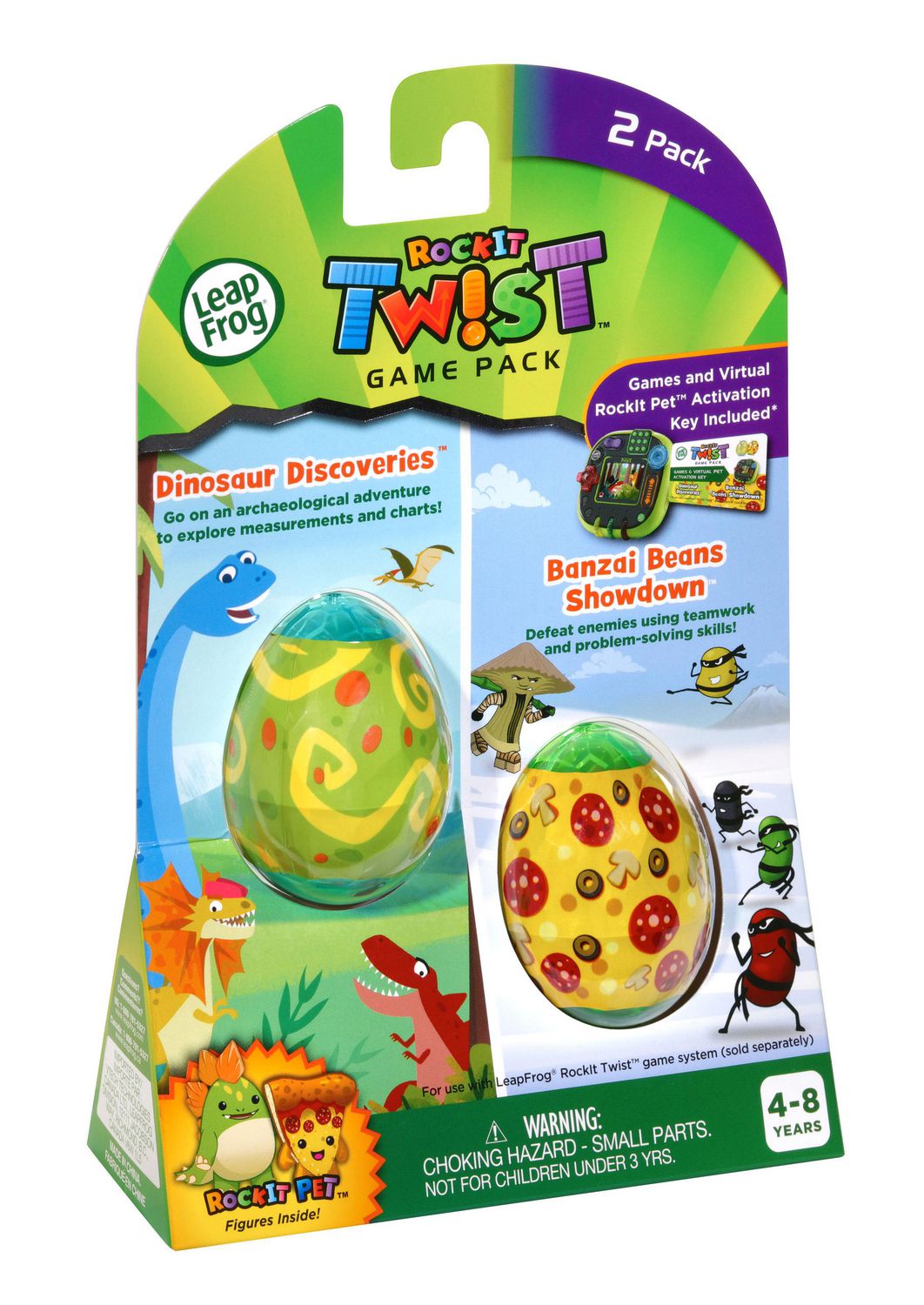 LeapFrog RockIt Twist Dual Game Pack Dinosaur Discoveries and Banzai Beans Show 