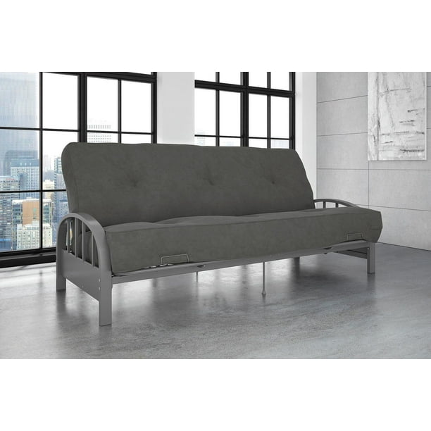 Costway Convertible Futon Sofa Bed Memory Foam Couch Sleeper with  Adjustable Armrest Grey 