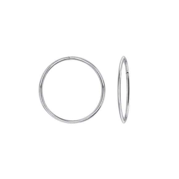 Luxury Designs 10K White Gold 12mm Hoop Earring