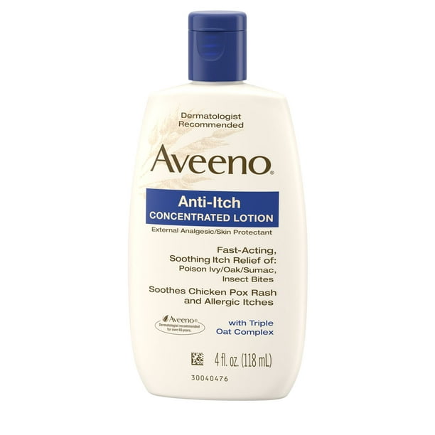 Lotion hydratante Aveeno Apaise-stress - Lavande, ylang-ylang, avoine et camomille - Pour peau sensible et sèche Calamine et de l'avoine colloïdale, 118 ml
