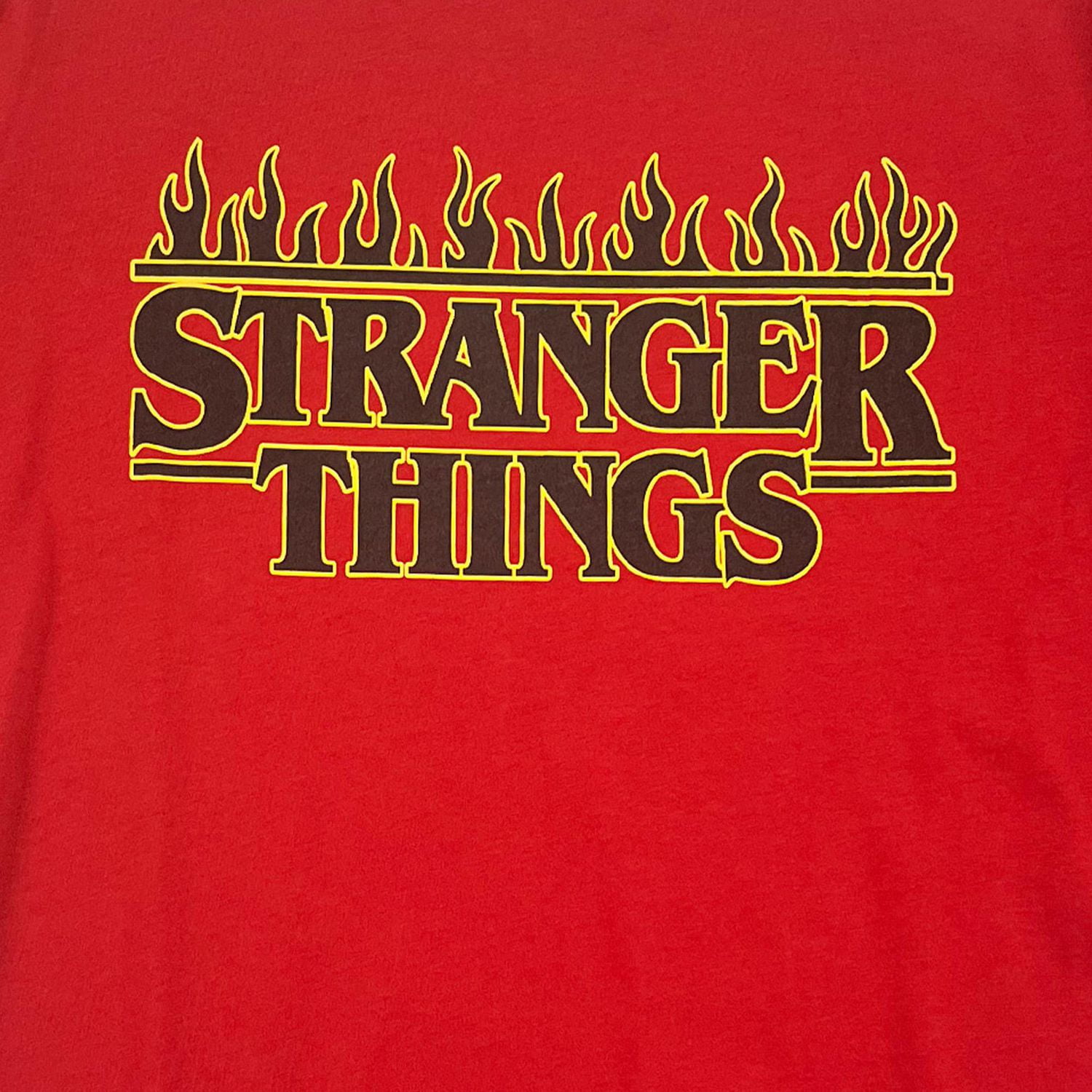 Stranger Things Ladies ST Logo Flames Short Sleeve Crew, Size: XS-XL