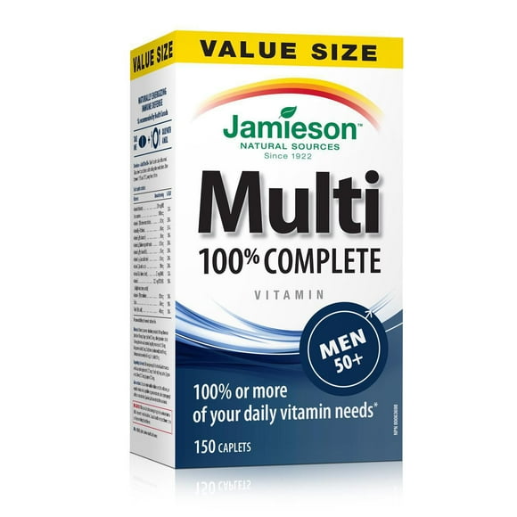 Jamieson 100% Complete Multivitamin Caplets for Men 50+ Value Size