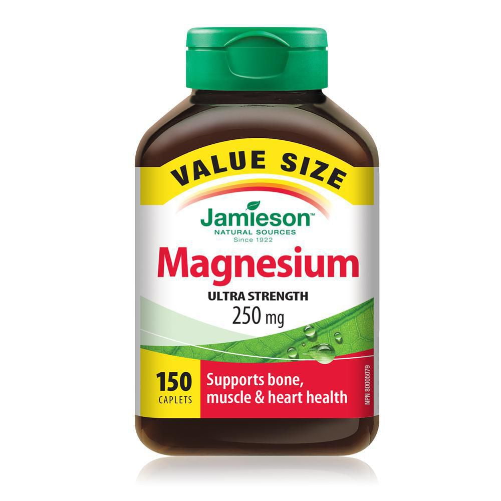 Jamieson Magnesium High Potency Caplets, 250 mg Value Pack Walmart Canada