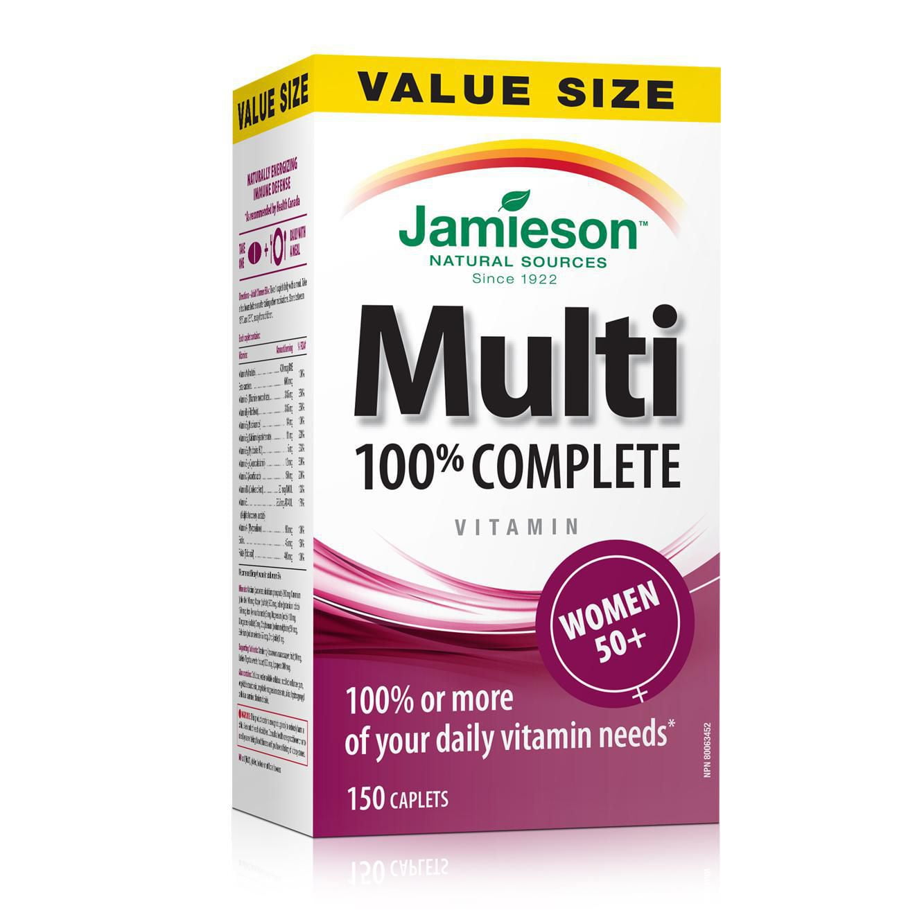 Jamieson Laboratories Jamieson 100% Complete Multivitamin Caplets for Women 50+ Value Size
