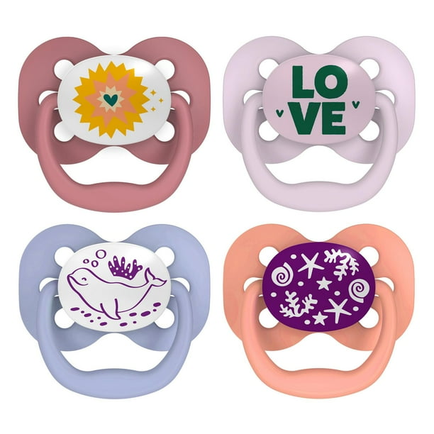 Dr. Brown’s® Advantage™ 100% Silicone, Glow in the Dark Pacifier Love ...